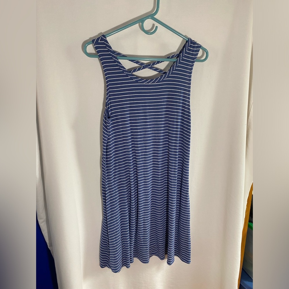 Olivia Rae Dress Women’s XL Lightweight Striped Blue White